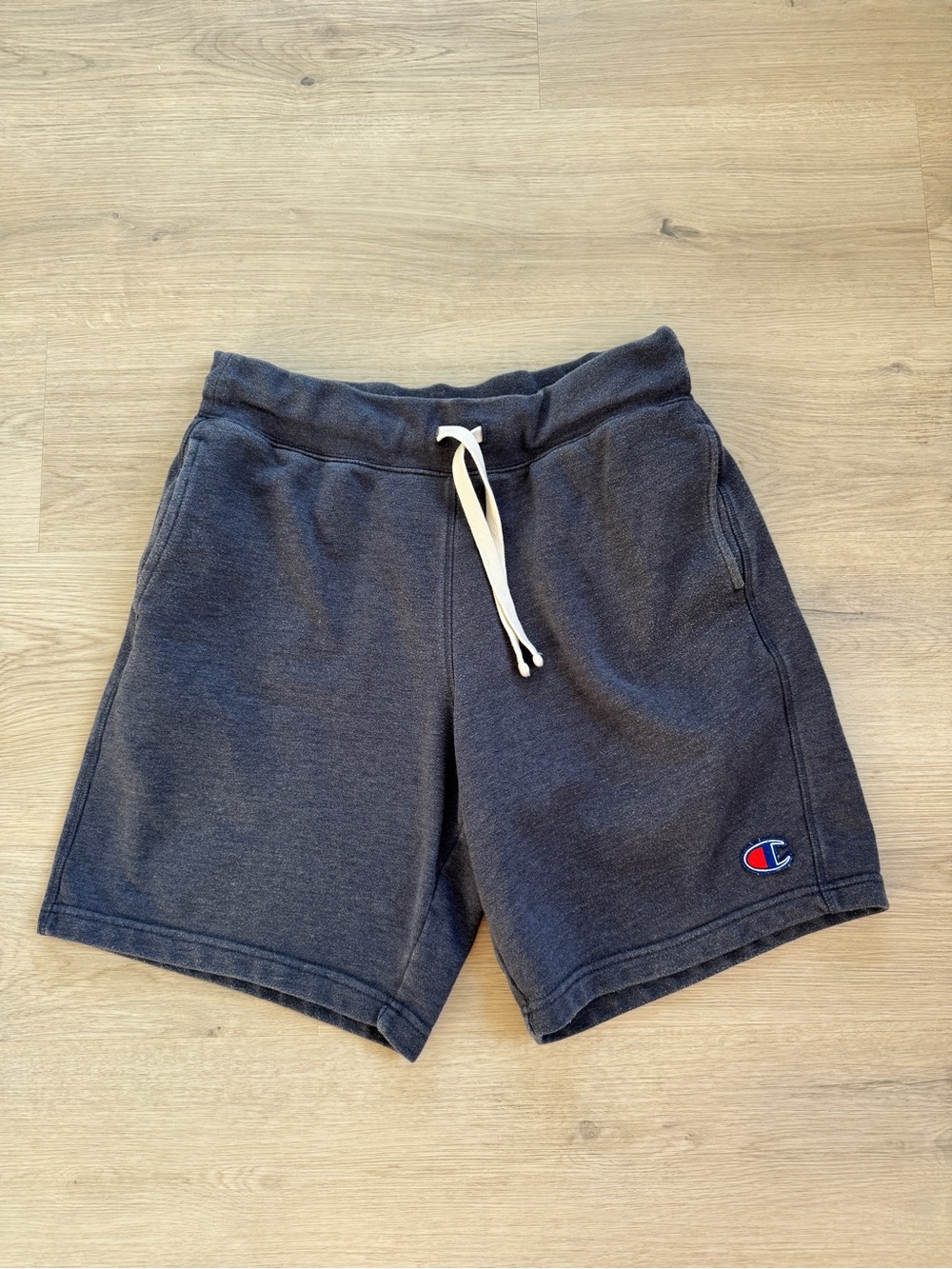 Champion Men's Dark Charcoal Athletic Shorts with White Drawstring